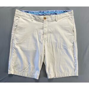 Tommy Bahama Flat Front Stretch Cotton/Tencel Chino Shorts. Ivory, Men's 38. GUC